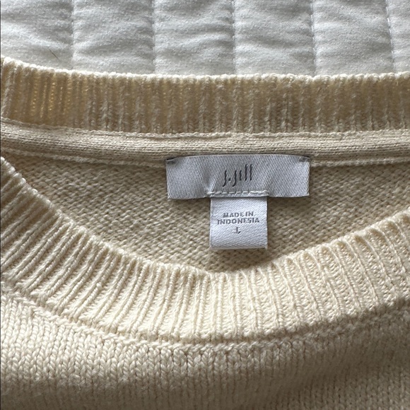 J. Jill Beige and Navy Striped Cardigan - Picture 2 of 3